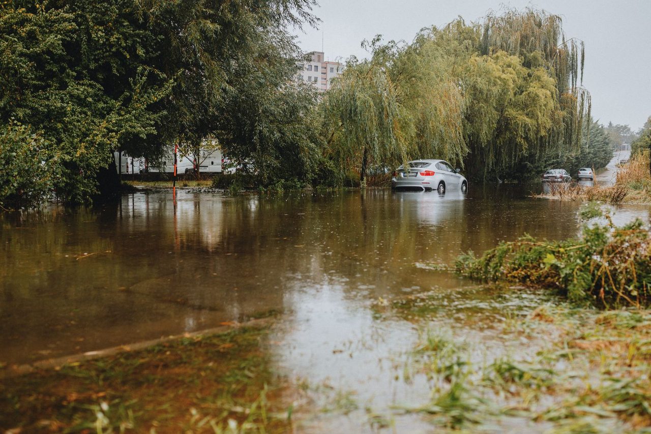 Flooded street illustrating chronic coastal flooding